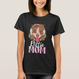 T-shirt Mignonne Pittie Maman Pitbull Maman Chien Maman Am