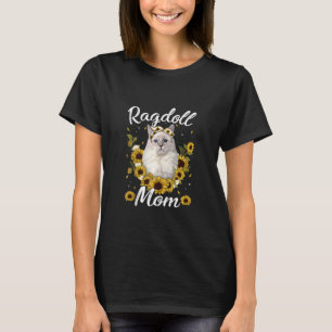 T-shirt Mignonne Ragdoll Maman Tournesol Chat Maman Fête d