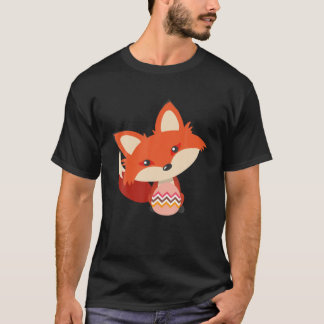 T-shirt Mignonne Renard Avec Un Oeuf Pâques, Fantastique P