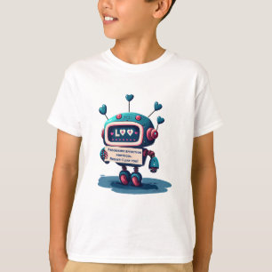 T-shirt Mignonne Robot Je T'Aime Texte, Amusant, Cool