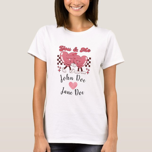 T-shirt Mignonne Saint Valentin Couple You & Me Romantique (Devant)