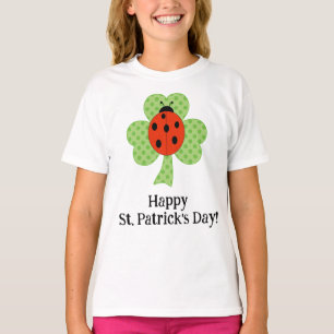 T-shirt Mignonne Shamrock Pois St. Patricks Day coccinelle