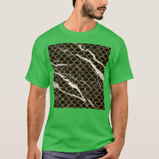 T-shirt Mignonne sirène avec Motif en marbre noir