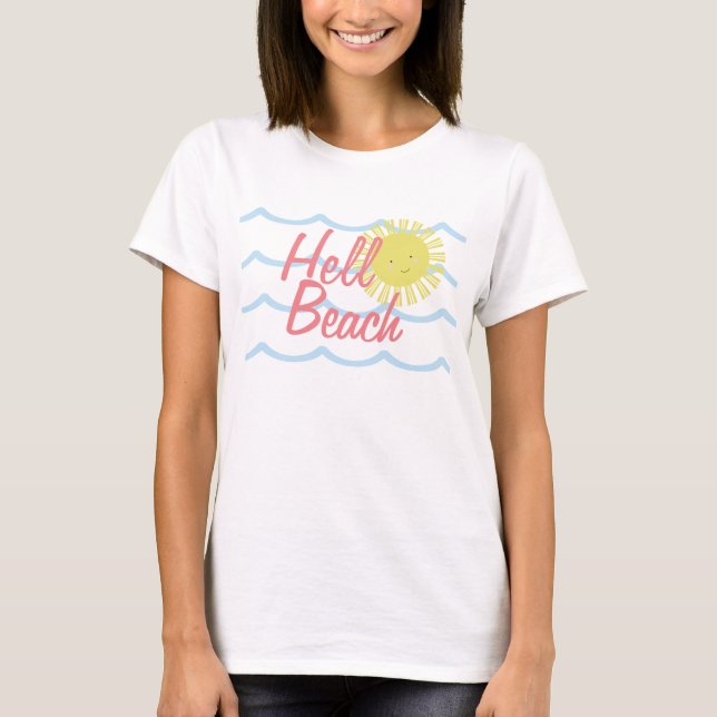 T-shirt Mignonne Sun Summer Beach Waves (Devant)