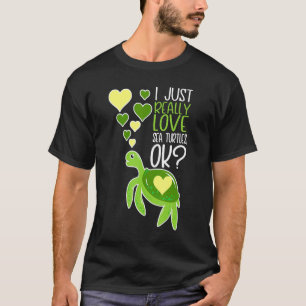 T-shirt Mignonne Tortue De Mer Aime Vraiment La Tortue De