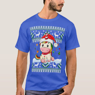 T-shirt Mignonne Unicorne Noël Ornement Joyeux Noël
