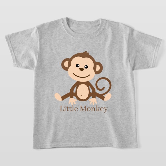 T-shirt mignonne unisex enfants petit singe ajouter le tex (Poser)