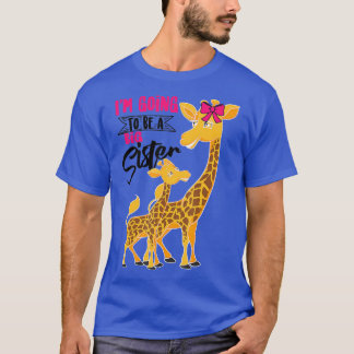 T-shirt Mignonne Va Être Une Grande Soeur Giraffes Filles 