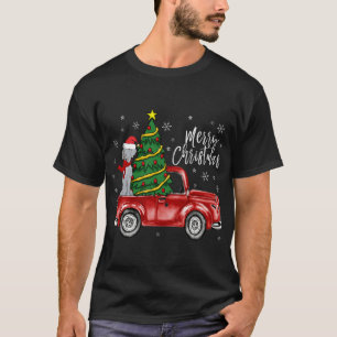 T-shirt Mignonne Weimaraner Chien Camion Joyeux Noël Chien
