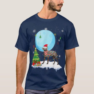 T-shirt Mignonne Weimaraner Noël Chien Lights Lover Tee