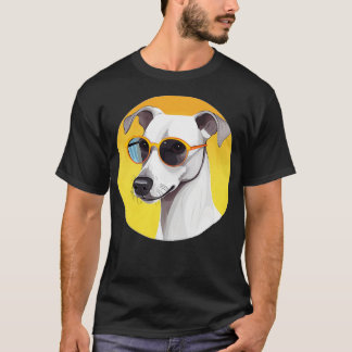 T-shirt Mignonne Whippet portant des lunettes de soleil
