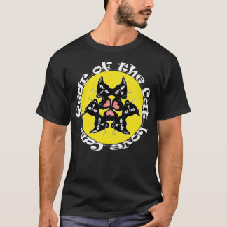 T-shirt Mignons Amoureux de les chats Chats Noirs Mandala