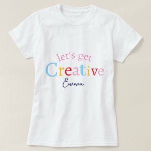 T-shirt Mignons Design Moderne Minimal Lets Obtenir Nom Cr