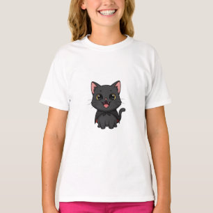 T-shirt Mignons enfants chats vampires noirs