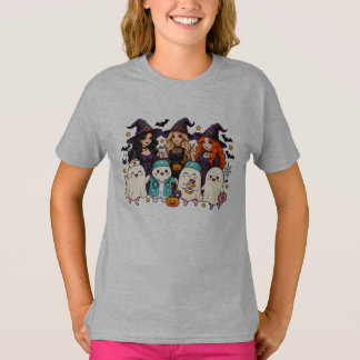 T-shirt Mignons fantômes d'infirmière d'Halloween, sorcièr