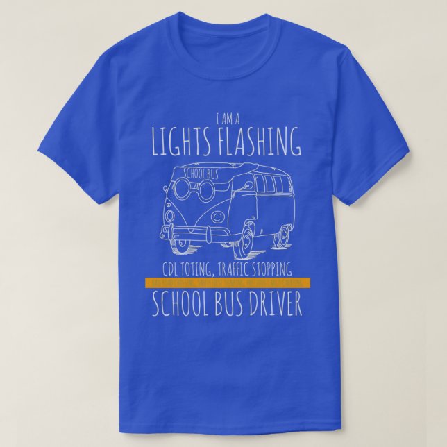 T-shirt Mignons feux clignotants Conducteur de bus de l'éc (Design devant)