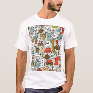 T-shirt Mignons monstres de dessin : Arrière - plan sans c