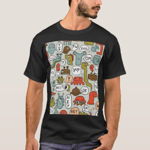 T-shirt Mignons monstres de dessin : Arrière - plan sans c