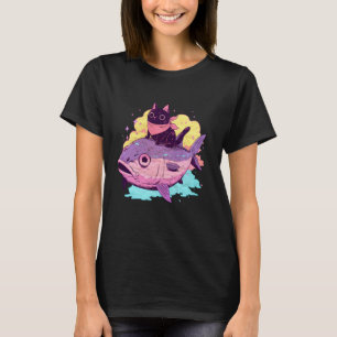 T-shirt Mignons Nekos Poisson Thon Promenade Fantaisiste P