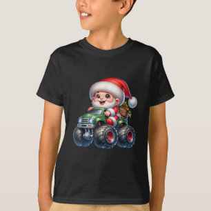 T-shirt Mignons Noël Père Noël Tractor Noël