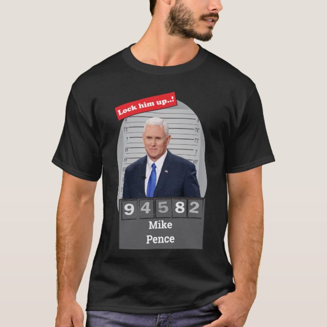 T-shirt MIKE PENCE 🤣 Drôle Mugshot Novelty Localisez-Le (Devant)