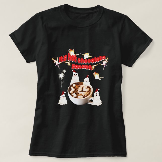 T-shirt Mikitiez blackfriday snowman hotchocolat rouge (Design devant)