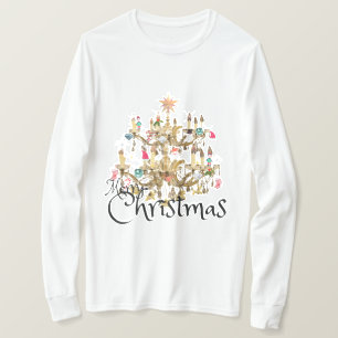 T-shirt Mikitiez classe whitechristmas lumière jollyholly