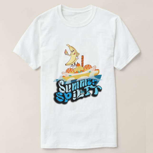 T-shirt Mikitiez été windsurf bananasplie glace (Design devant)