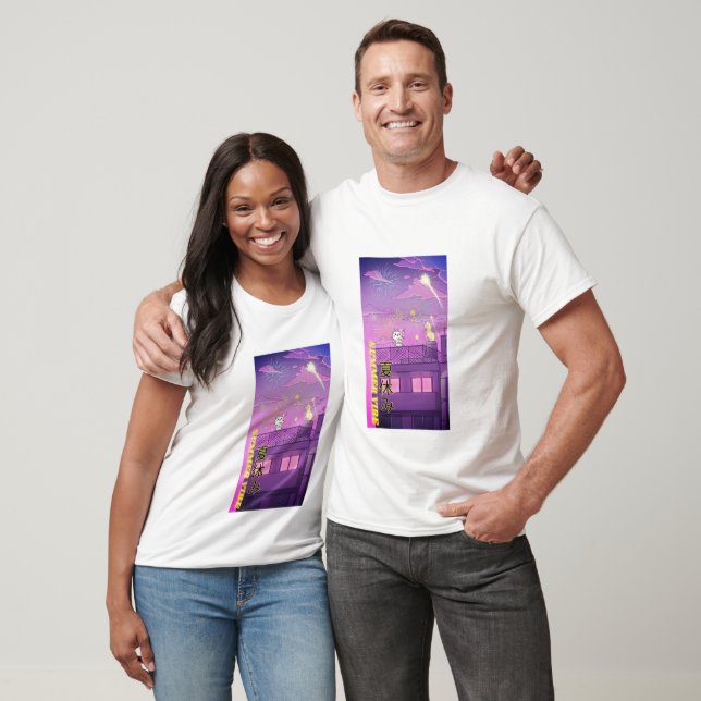 T-shirt Mikitiez neko ami portrait chat (Unisexe)