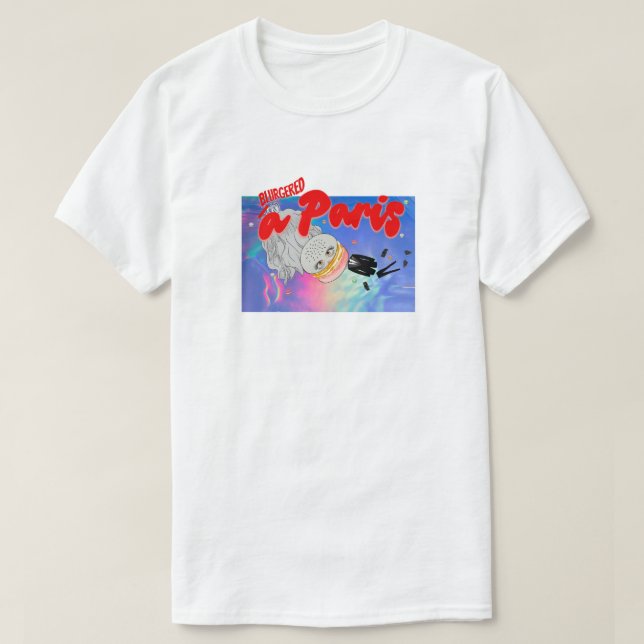T-shirt Mikitiez Paris France Macaron combinaison cravate  (Design devant)