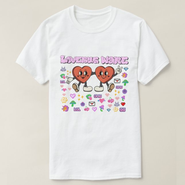 T-shirt Mikitiez personnalisé valentine drôle lovebug logi (Design devant)
