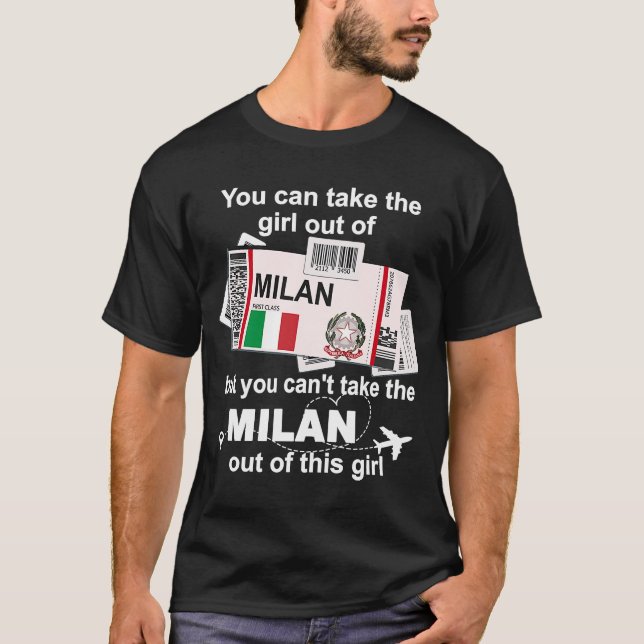 T-shirt Milan Boarding Pass Milan Girl Milan (Devant)