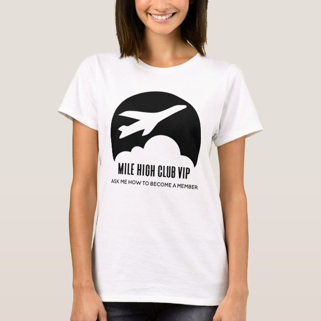 T-shirt Mile High Club VIP Girls Trip Funny Avion (Devant)