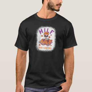 T-shirt MILF Man I Love Fall Funny Skeleton Citrouille Aut