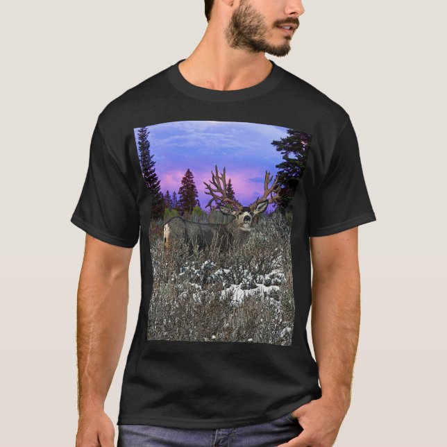 T-shirt Milieux de coutume de cerfs communs de mule (Devant)