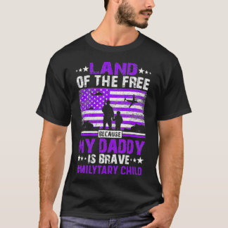 T-shirt Militaire Mois Purple Sur La Terre De La Da Libre