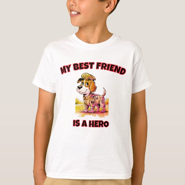 T-shirt militaire pour enfants (Devant)
