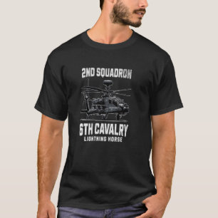 T-shirt Militar d'hélicoptère Apache de 2e escadron 6e cav