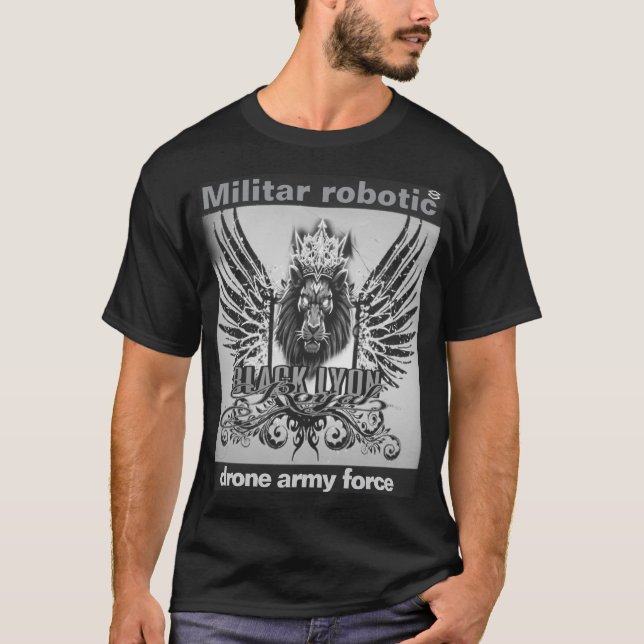 T-shirt Militar robotic black Lyon drone army force 2 (Devant)