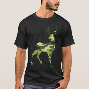 T-shirt Military Deer Camo Men Print US Fawn Elk Stag Vete