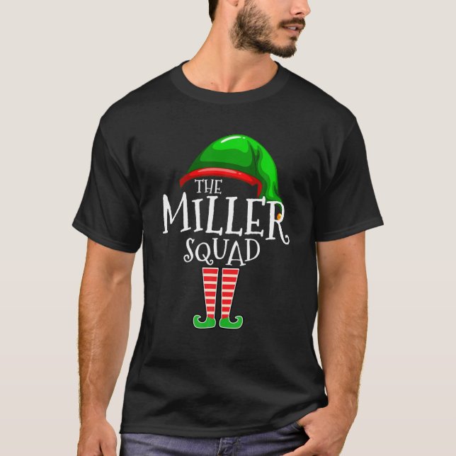 T-shirt Miller - Family Name Squad Matching Group Elf Chri (Devant)