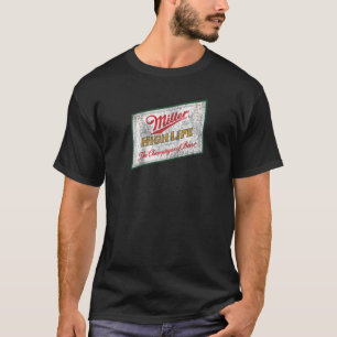 T-shirt Miller High Life Champagne De Bière Étiquette Vint