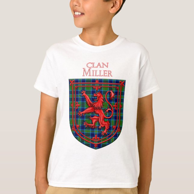 T-shirt Miller Tartan Scottish Plaid Lion Rampant (Devant)