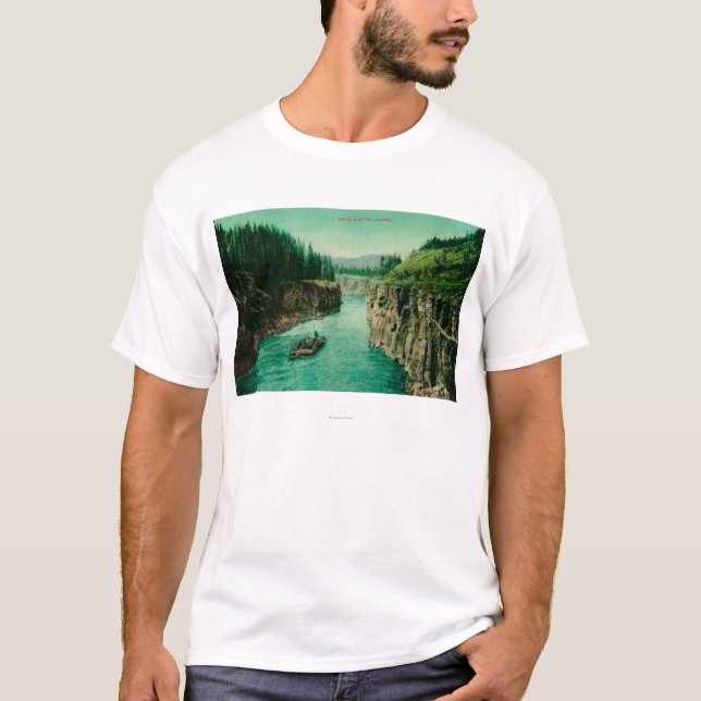 T-shirt Milles de canyon, vue de l'Alaska avec les hommes (Devant)