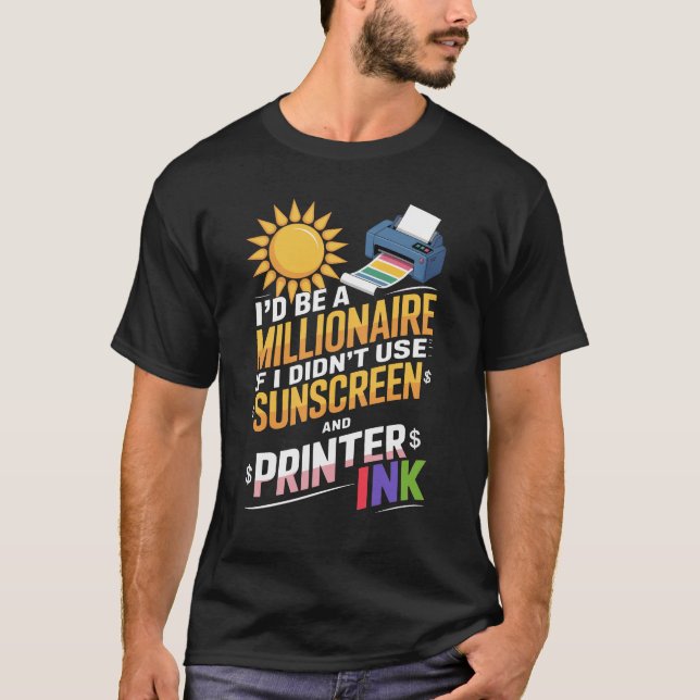 T-shirt Millionaire sinon pour écran solaire et encre d'im (Devant)