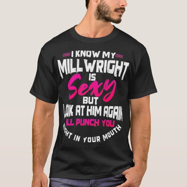T-shirt Millwright Wife Image On Back Of Clothing _3  (Devant)