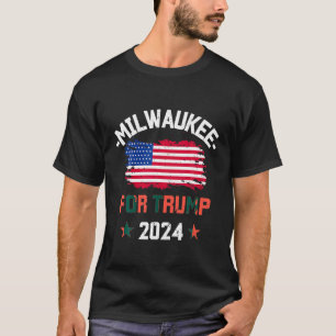 T-shirt Milwaukee Pour Trump 2024 - Chemise Drapeau Améric