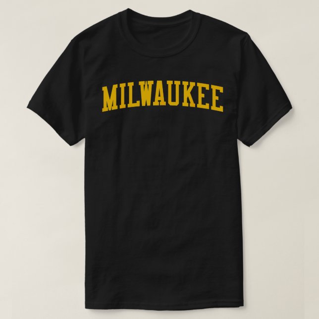 T-shirt Milwaukee WI Varsity Style Brew City Throwback Yel (Design devant)
