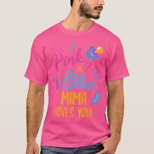T-shirt Mima Rose Ou Bleu Vous Aime Bébé Genre Révéler