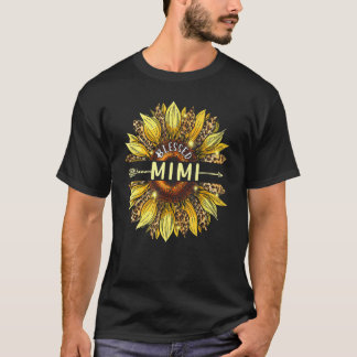 T-shirt Mimi bénie Femmes Tournesol Léopard Décor Grand-mè
